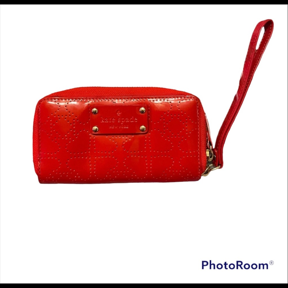 Kate Spade Red Wristlet Excellent Preowned Condition